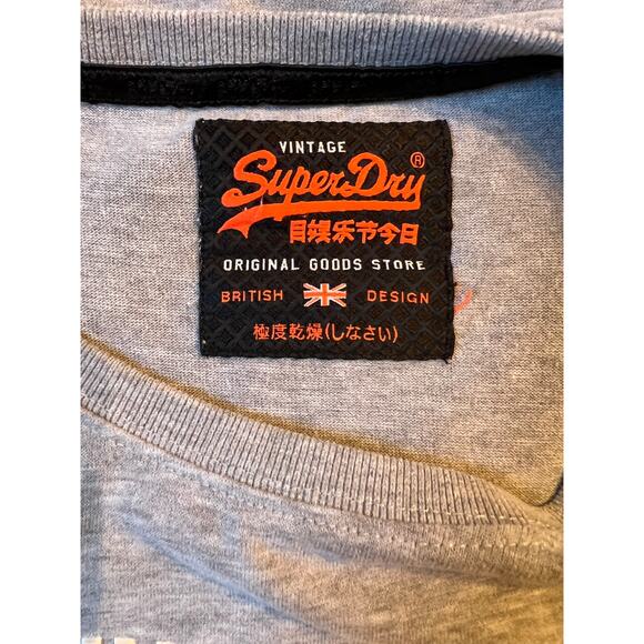 VINTAGE SUPERDRY Grey Heathered T-shirt with 3-D Graphics - Picture 11 of 11